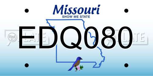 EDQ080 Missouri License Plate
