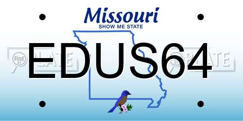 EDUS64 Missouri License Plate