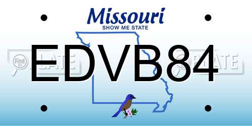 EDVB84 Missouri License Plate