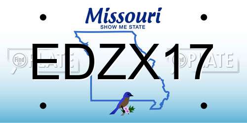 EDZX17 Missouri License Plate