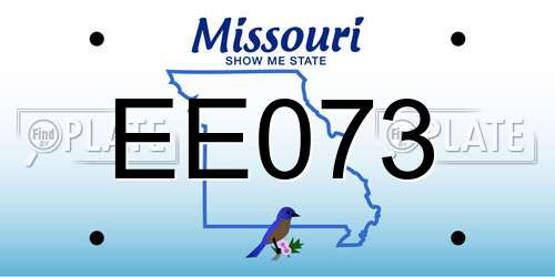 EE073 Missouri License Plate