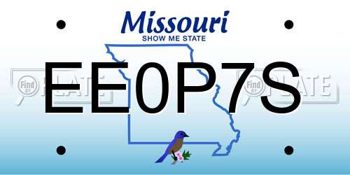 EE0P7S Missouri License Plate