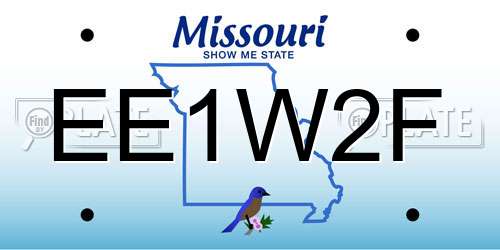 EE1W2F Missouri License Plate