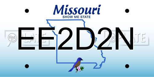 EE2D2N Missouri License Plate