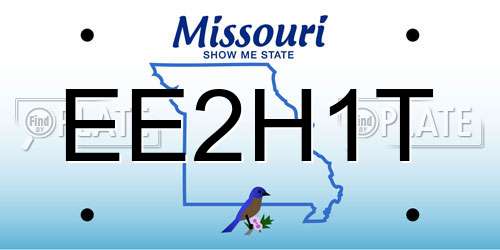 EE2H1T Missouri License Plate