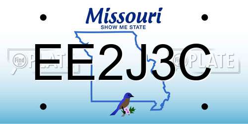 EE2J3C Missouri License Plate
