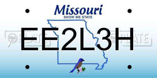 EE2L3H Missouri License Plate