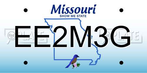 EE2M3G Missouri License Plate