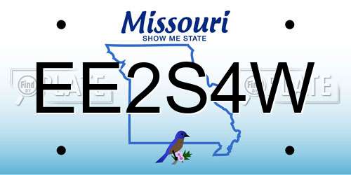 EE2S4W Missouri License Plate