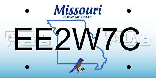 EE2W7C Missouri License Plate