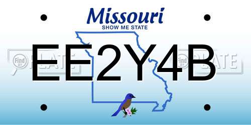 EE2Y4B Missouri License Plate