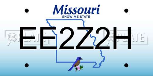 EE2Z2H Missouri License Plate