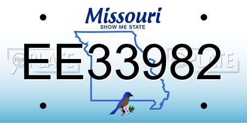 EE33982 Missouri License Plate