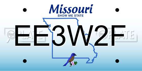EE3W2F Missouri License Plate