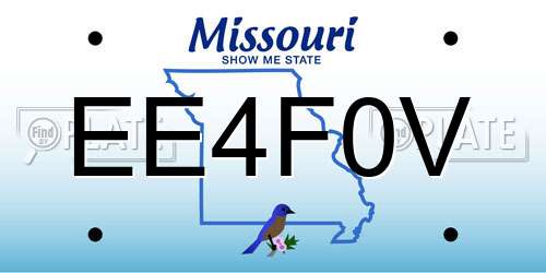 EE4F0V Missouri License Plate