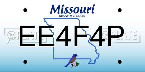 EE4F4P Missouri License Plate