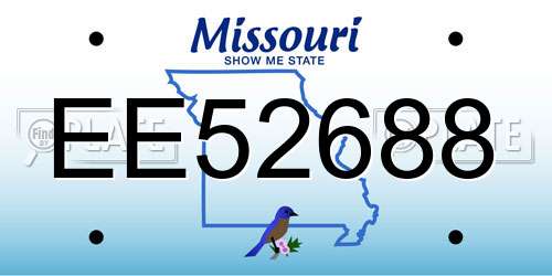 EE52688 Missouri License Plate