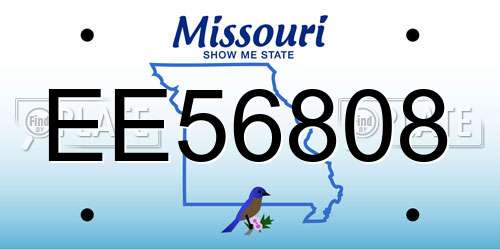 EE56808 Missouri License Plate