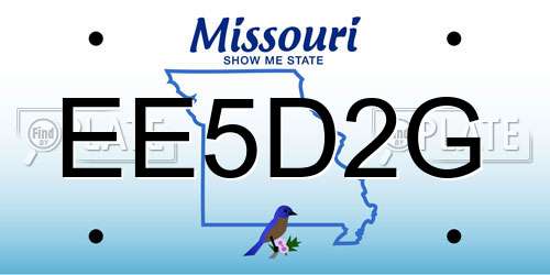 EE5D2G Missouri License Plate