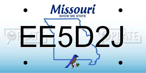 EE5D2J Missouri License Plate
