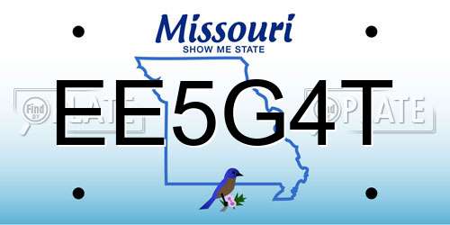 EE5G4T Missouri License Plate