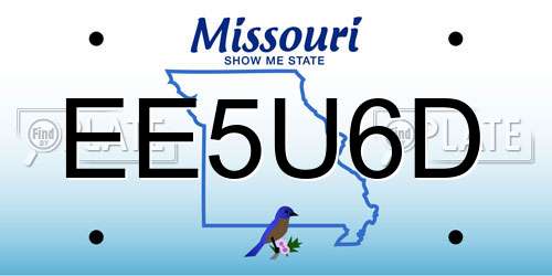 EE5U6D Missouri License Plate