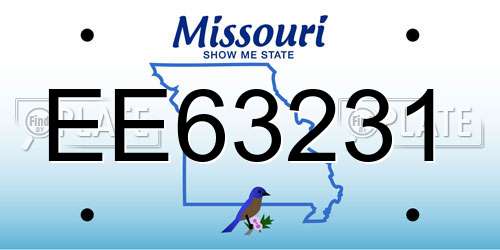 EE63231 Missouri License Plate