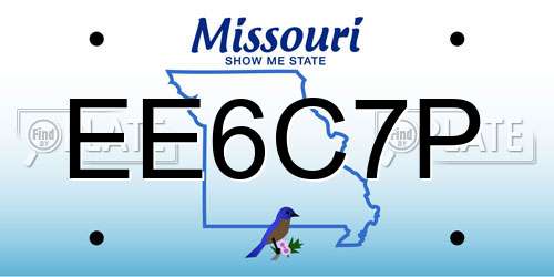 EE6C7P Missouri License Plate