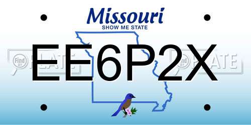 EE6P2X Missouri License Plate