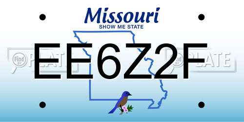 EE6Z2F Missouri License Plate