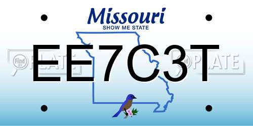 EE7C3T Missouri License Plate