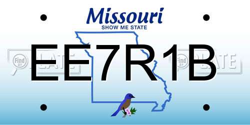 EE7R1B Missouri License Plate
