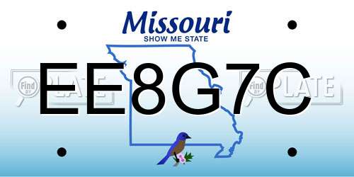 EE8G7C Missouri License Plate