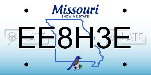 EE8H3E Missouri License Plate