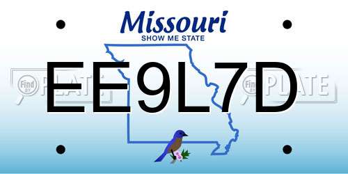 EE9L7D Missouri License Plate