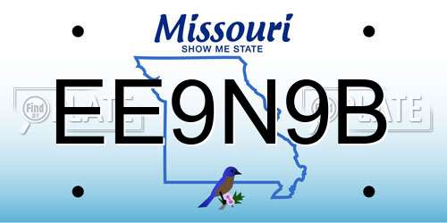 EE9N9B Missouri License Plate