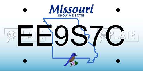 EE9S7C Missouri License Plate
