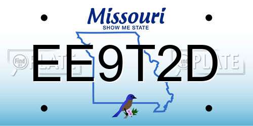 EE9T2D Missouri License Plate