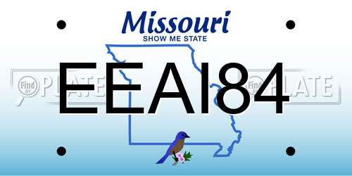 EEAI84 Missouri License Plate