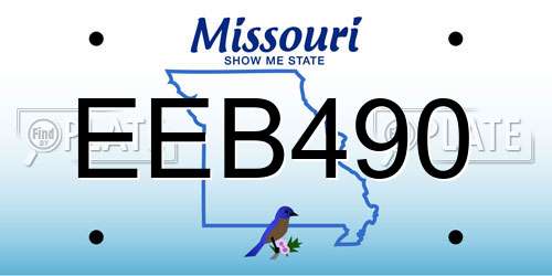 EEB490 Missouri License Plate