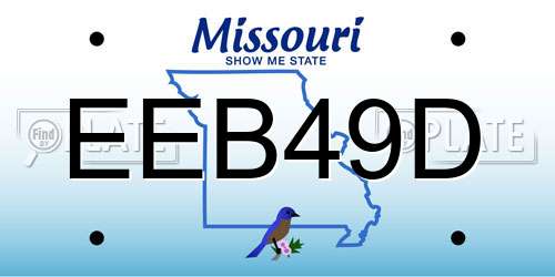 EEB49D Missouri License Plate