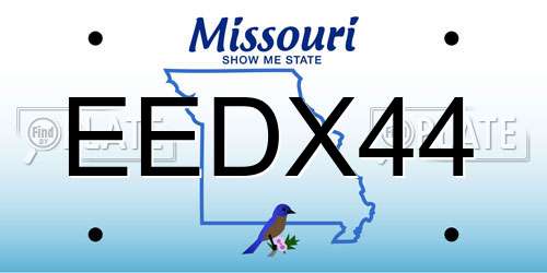 EEDX44 Missouri License Plate