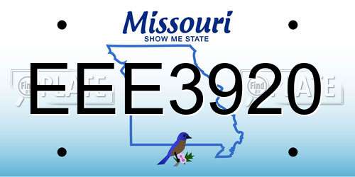 EEE3920 Missouri License Plate