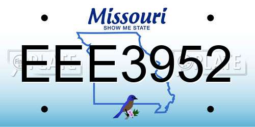 EEE3952 Missouri License Plate