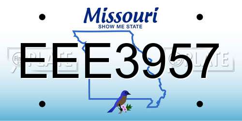 EEE3957 Missouri License Plate