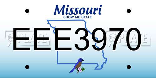 EEE3970 Missouri License Plate