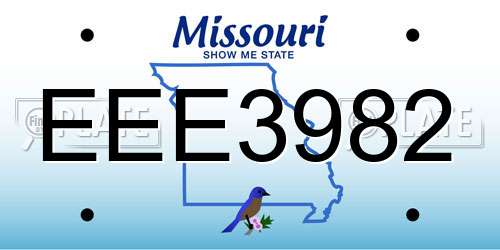 EEE3982 Missouri License Plate