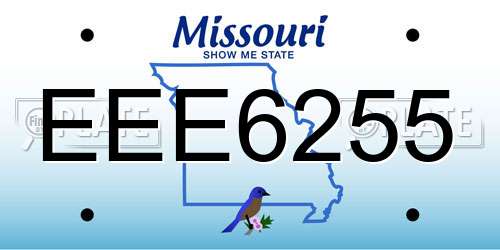 EEE6255 Missouri License Plate