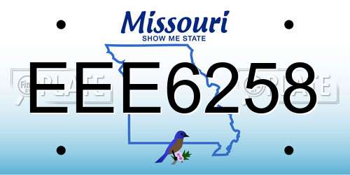 EEE6258 Missouri License Plate