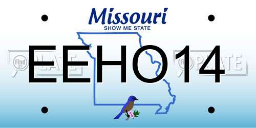 EEHO14 Missouri License Plate